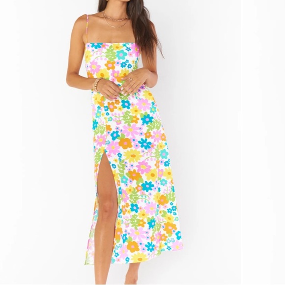 Show Me Your Mumu Amalfi Coast Sun Dress Retro Floral Midi Adj Straps NWT - Picture 1 of 11